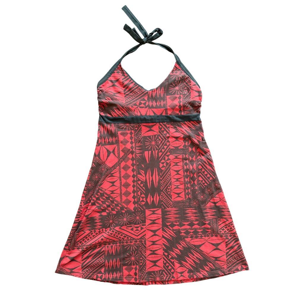 Patagonia Iliana Halter Dress Coral‎ Green Shelf Bra XL Organic y2k Gorpcore